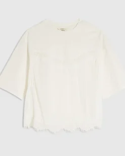 White Lace Detail T-Shirt