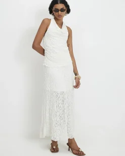 White Lace Maxi Skirt
