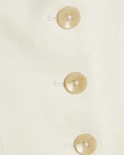 White Linen Blend Longline Waistcoat