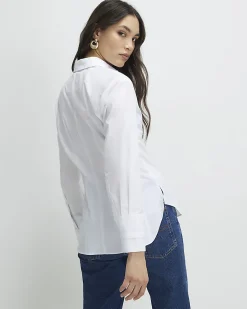 White Long Sleeve Fitted Shirt