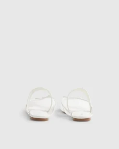 White Mesh Backless Ballet Pumps