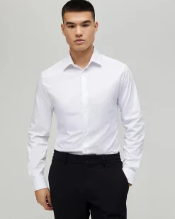 White Muscle Fit Comfort Stretch Shirt