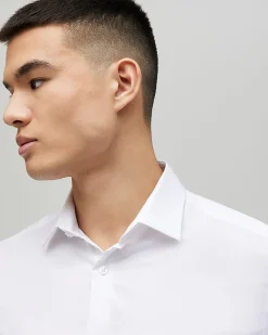 White Muscle Fit Comfort Stretch Shirt