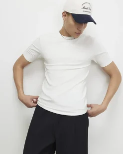 White Muscle Fit Cotton Lightweight T-Shirt