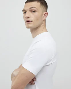 White Muscle Fit Cotton Stretch T-Shirt