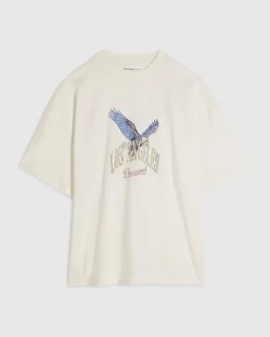 White Oversized Cotton Eagle T-Shirt
