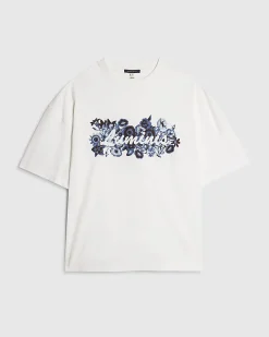 White Oversized Cotton Floral Luminis T-Shirt