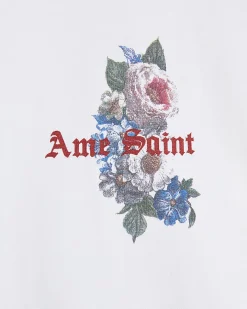 White Oversized Cotton Floral Dove T-Shirt