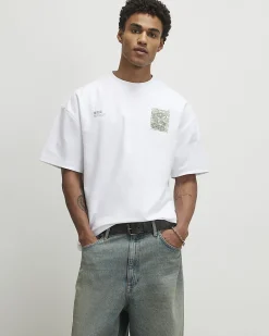 White Oversized Cotton Kagawa Dragon T-Shirt