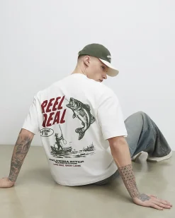 White Oversized Cotton Midweight Fish T-Shirt