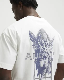 White Oversized Cotton Print T-Shirt