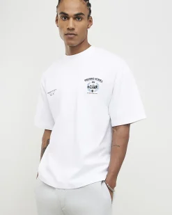 White Oversized Cotton Premio Racing T-Shirt