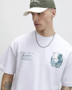 White Oversized Cotton Riviere Hotel T-Shirt