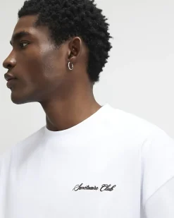 White Oversized Cotton Sanctuaire T-Shirt