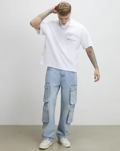 White Oversized Cotton Sappora Crane T-Shirt