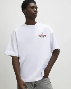 White Oversized Cotton Sanctuaire T-Shirt