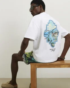 White Oversized Cotton St Tropez T-Shirt