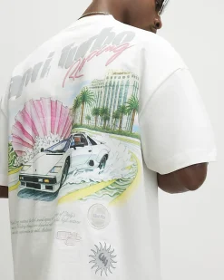 White Oversized Cotton Turbo Resort T-Shirt