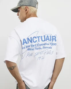 White Oversized Fit Cotton Sanctuaire T-Shirt