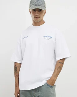 White Oversized Fit Cotton Sanctuaire T-Shirt