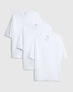 White Oversized Fit Crew Neck T-Shirt 3 Pack