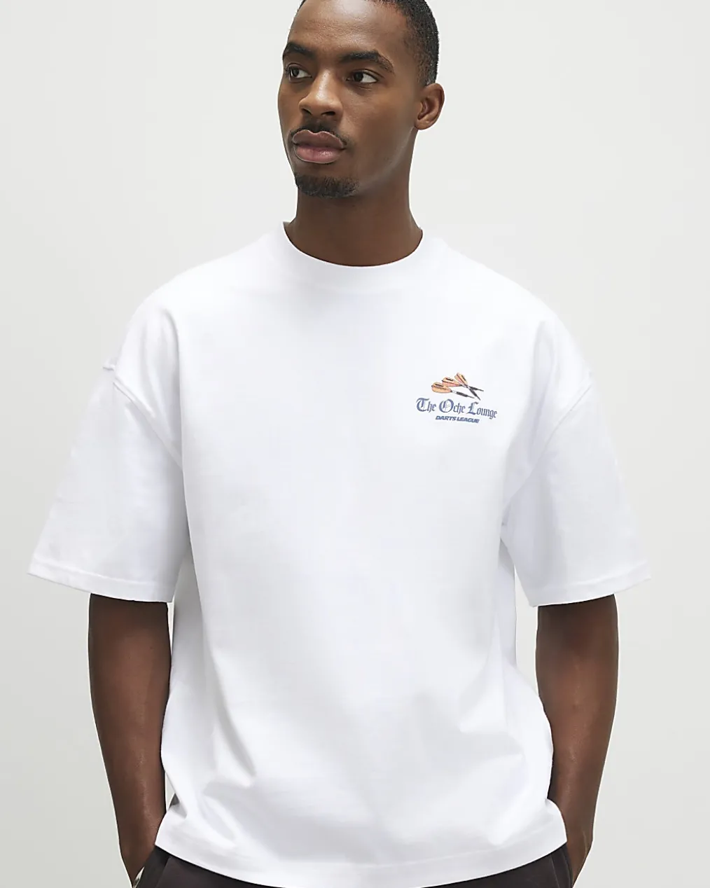 White Oversized Fit Darts Midweight T-Shirt