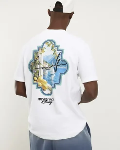 White Oversized Fit Fruit Graphic T-Shirt