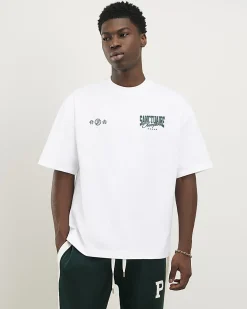 White Oversized Fit Sanctuaire Champ T-Shirt