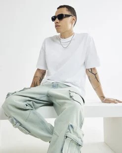 White Oversized Fit Washed Midweight T-Shirt