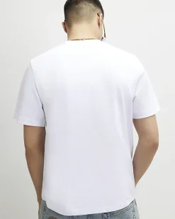 White Oversized Speed Boat Graphic T-Shirt