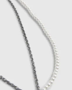 White Pearl Cross Pack Of 2 Necklaces