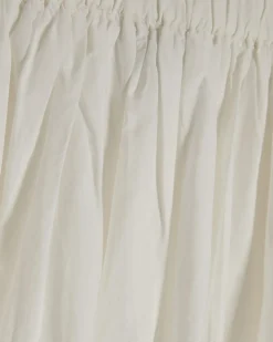 White Poplin Bubble Hem Skirt