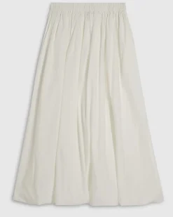 White Poplin Bubble Hem Skirt