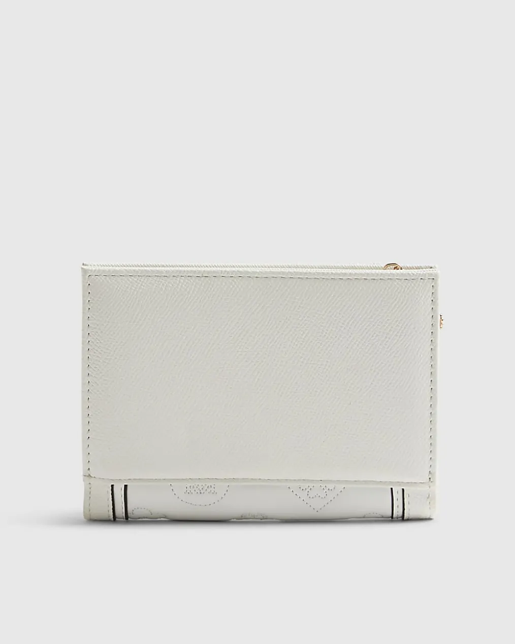 White Quilted Monogram Medium Foldout Purse
