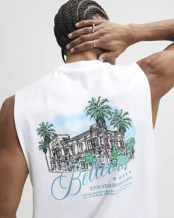 White Regular Fit Bellevue Hotel Tank Top