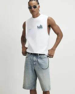 White Regular Fit Bellevue Hotel Tank Top