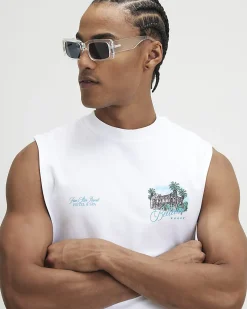 White Regular Fit Bellevue Hotel Tank Top