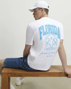 White Regular Fit Cotton Pickleball T-Shirt