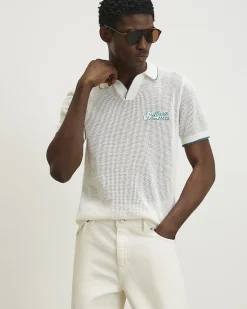 White Regular Fit Crochet Hotel Shirt
