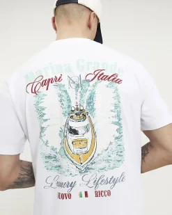 White Regular Fit Marina Grande Boat T-Shirt