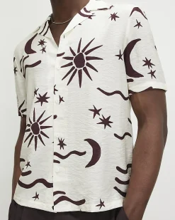 White Regular Fit Night Sky Shirt