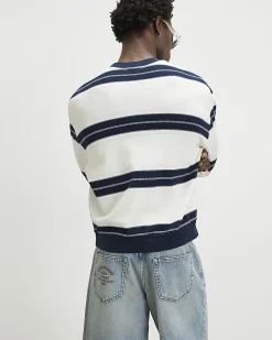 White Regular Fit Prolific Stripe Sweatshirt