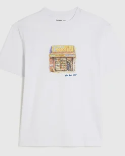 White Regular Fit Shop Front T-Shirt