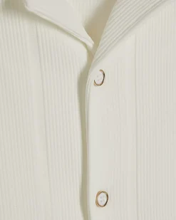 White Regular Fit Stripe Cotton Shirt