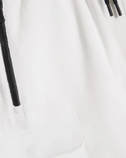 White Regular Fit Textured Cargo Shorts