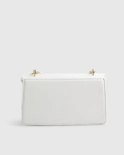 White Scalloped Edge Shoulder Bag