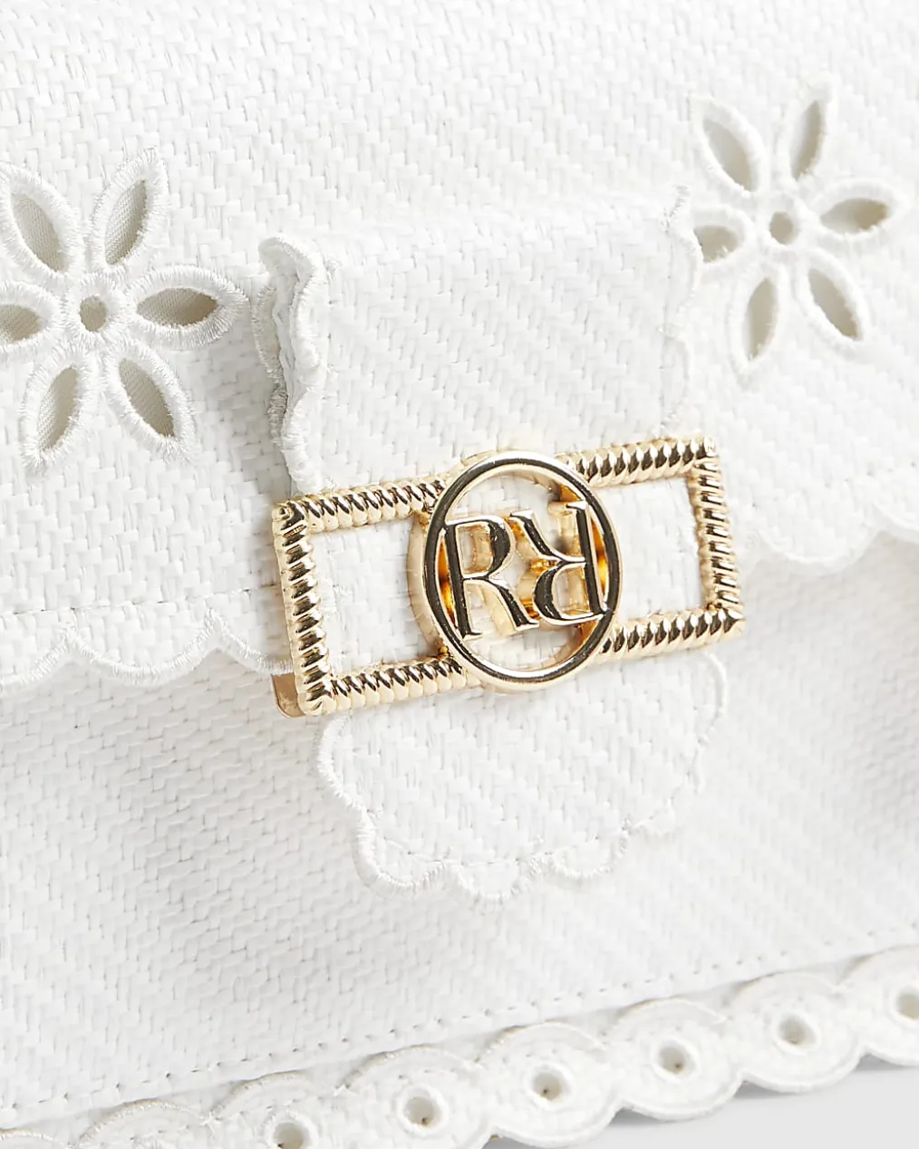 White Scalloped Edge Shoulder Bag