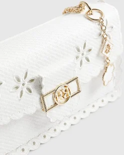White Scalloped Edge Shoulder Bag