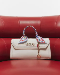 White Scarf Charm Tote Bag