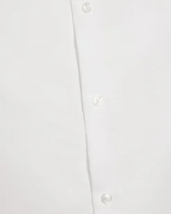 White Slim Fit Contrast Trim Cotton Shirt